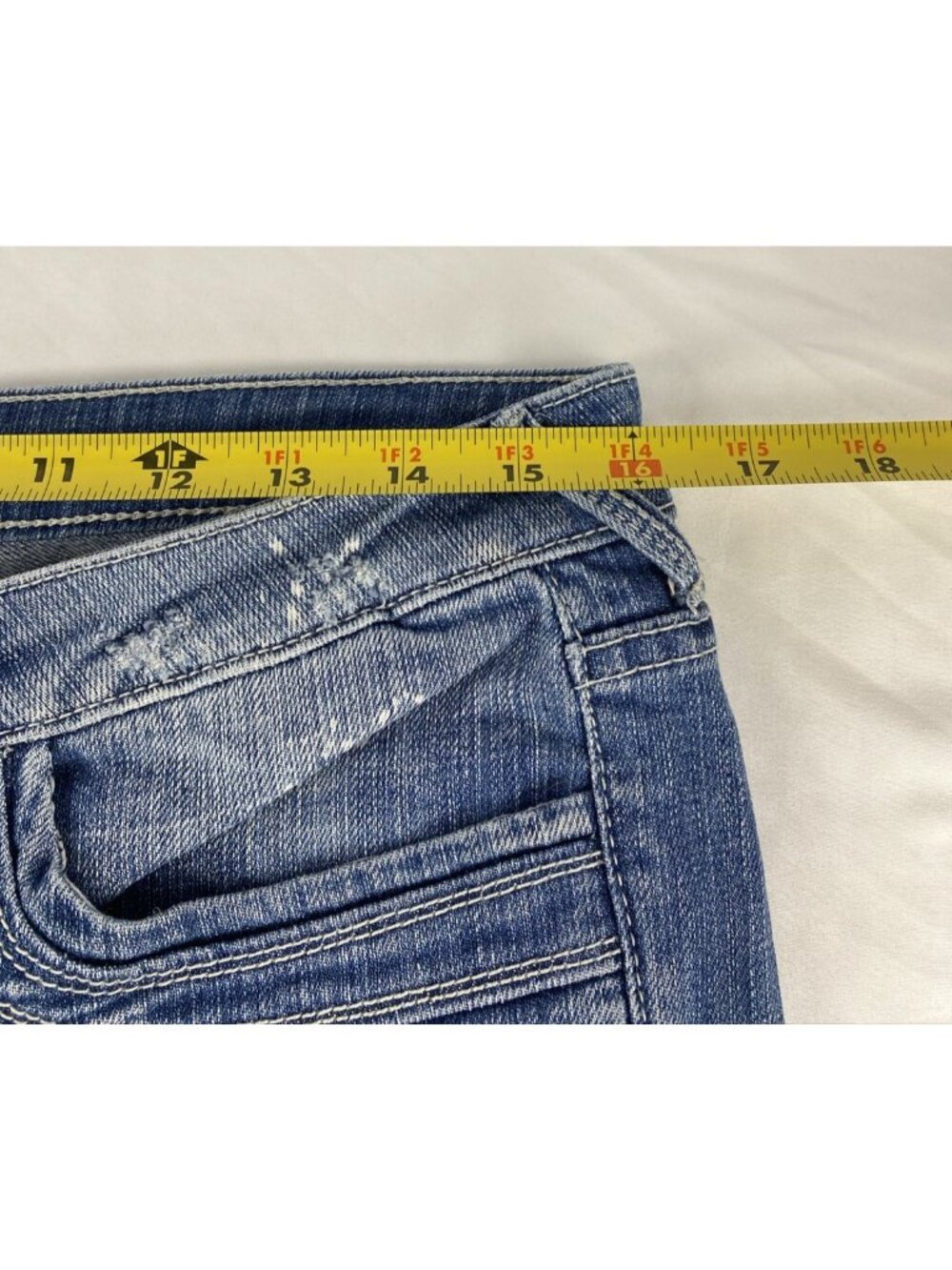 Vigoss Bermuda 5 Pocket Stretch Denim Cuffed Shorts Lowrise Womens / Jrs Size 7 - Picture 6 of 11